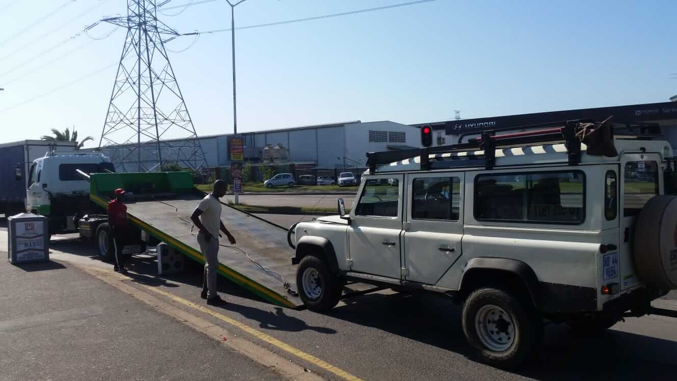 Landrover on Flatbed